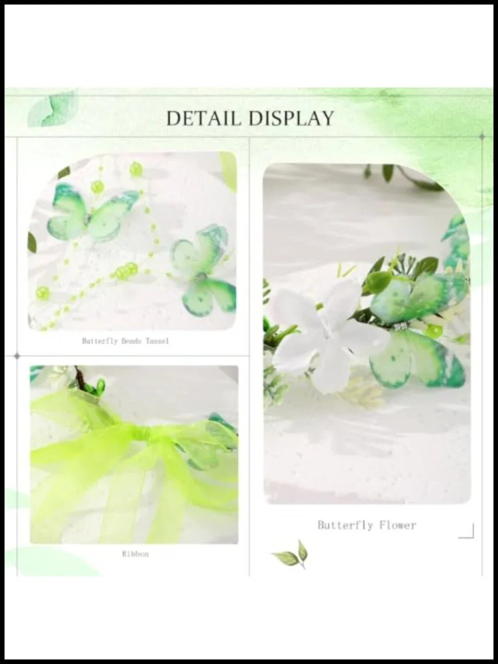 Butterfly Tassel Flower Crown with Arm Wraps 3pc Renaissance Costume